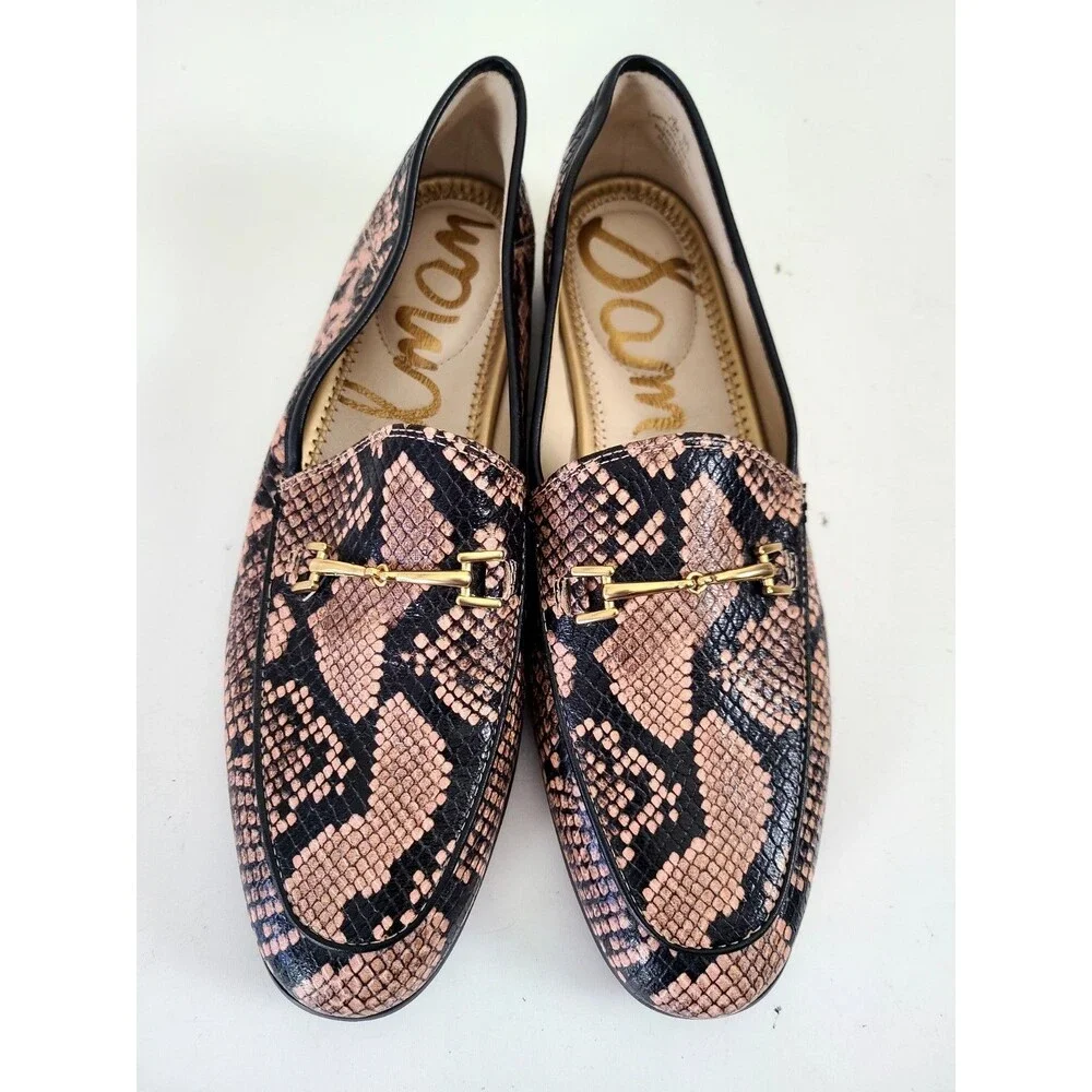 Sam Edelman Loraine Snake Print Loafer Shoes Size 7.5 Horse Bit